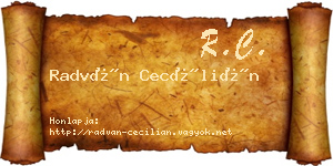 Radván Cecílián névjegykártya